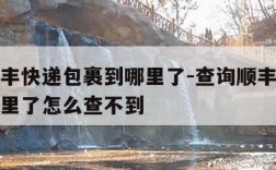 查询顺丰快递包裹到哪里了-查询顺丰快递包裹到哪里了怎么查不到